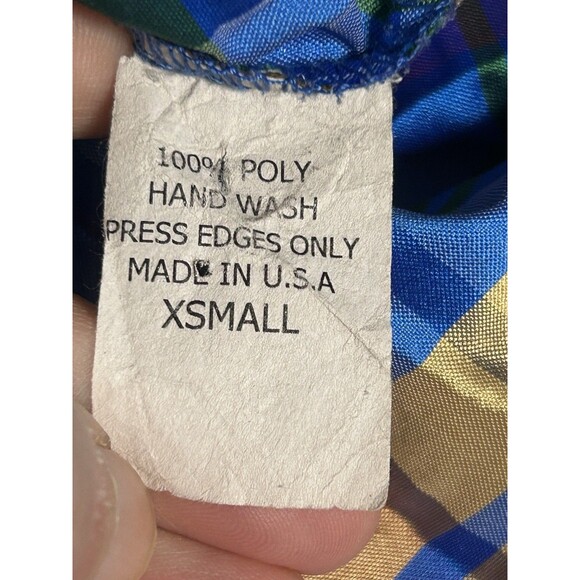 Beluva San Francisco Multicolor Crinkle Plaid Button Front Top Blouse Size XS - Picture 6 of 6